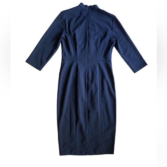 Donna Morgan Three Quarter Sleeve Sheath Dress Navy Blue Size 4, NWOT - Picture 8 of 9